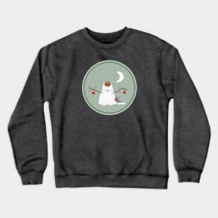 Snow cat with Mister Mouse and Lady Owl Crewneck Sweatshirt
